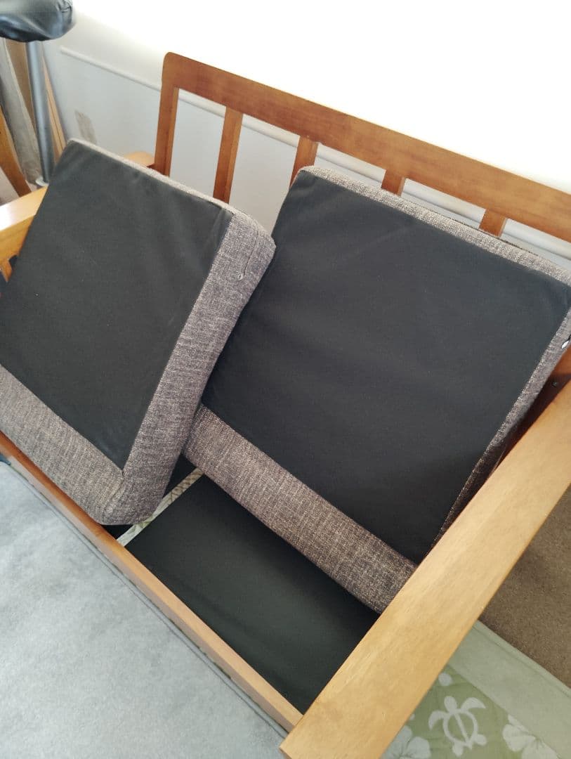 2人掛けソファ ブラウン アンティーク風