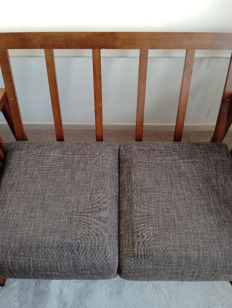 2人掛けソファ ブラウン アンティーク風