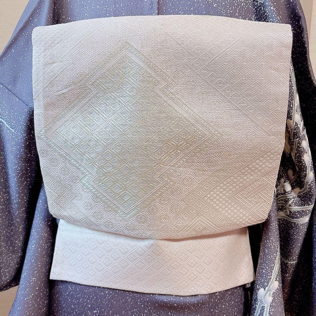 新品　正絹　訪問着　フルセット　加賀友禅　裄65 卒業式　M 青　紺　猫柳