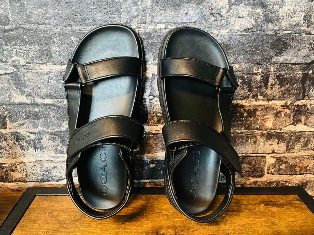 COACH プラットホームサンダル 27cm CAP67 BLK コーチ