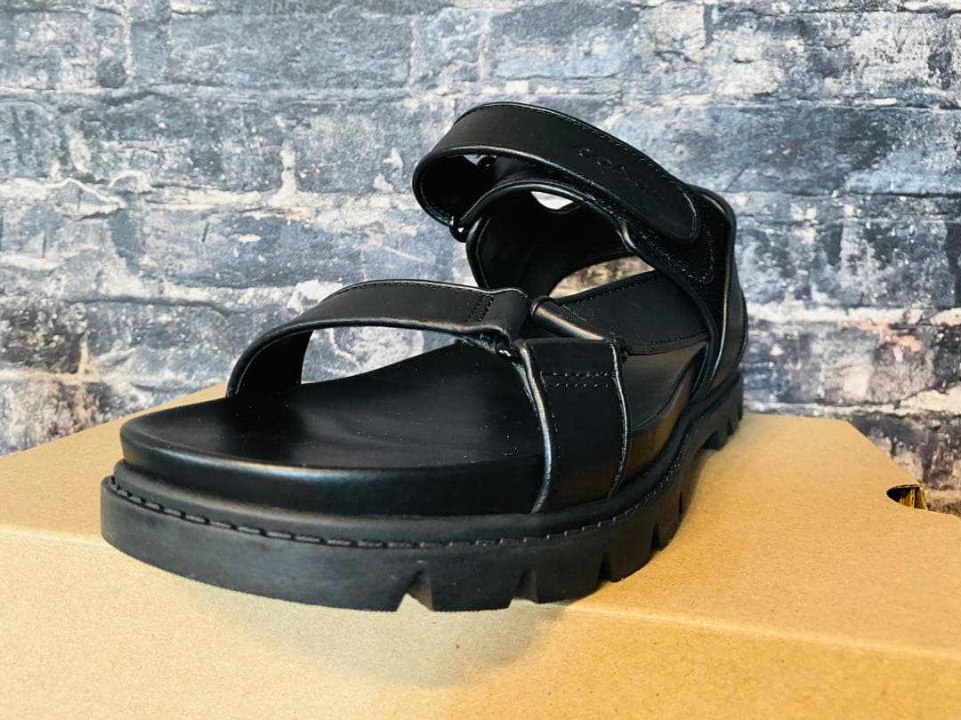 COACH プラットホームサンダル 27cm CAP67 BLK コーチ