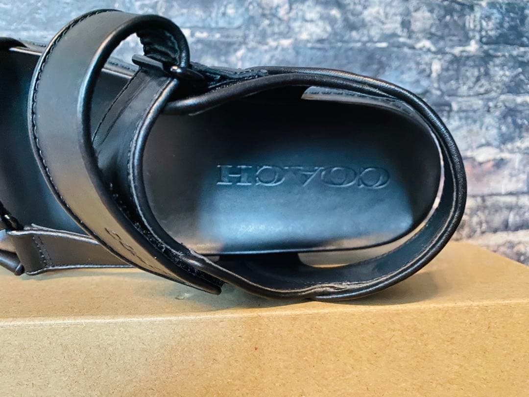 COACH プラットホームサンダル 27cm CAP67 BLK コーチ