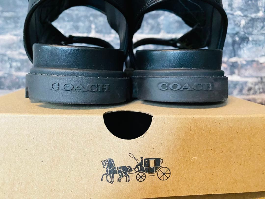 COACH プラットホームサンダル 27cm CAP67 BLK コーチ