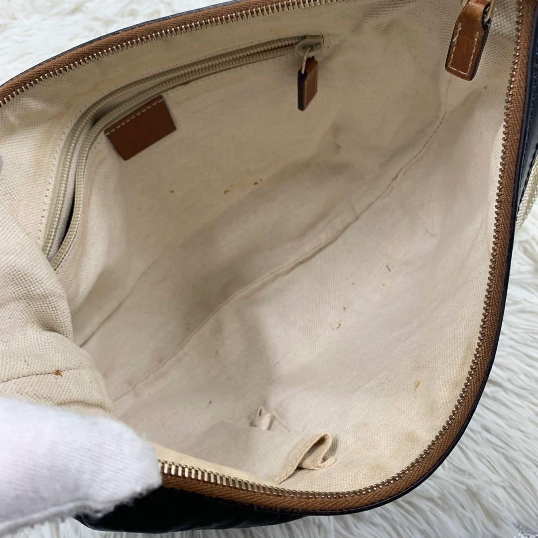 グッチ ワンショルダーバッグ ホーボー GG柄 ナイロン ブラック