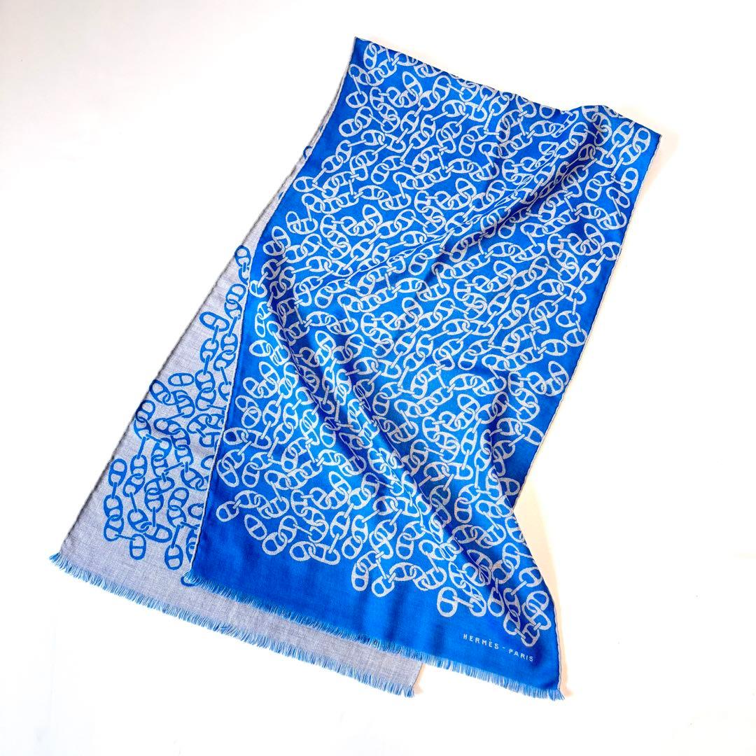 【ほぼ新品】 エルメス ナウーサ シェーヌダンクル ストール マフラー