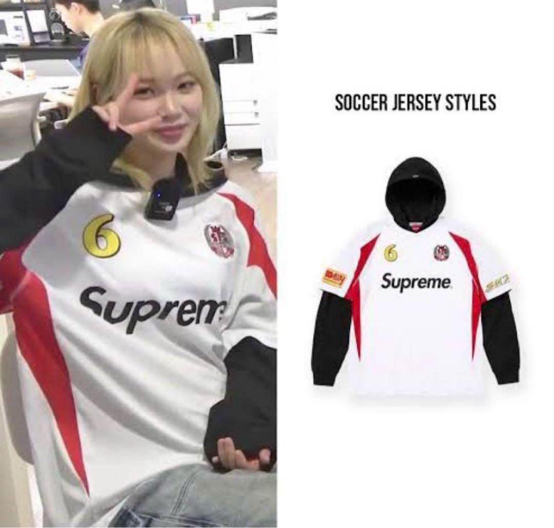 美品　Supreme Hooded Soccer Jersey black S