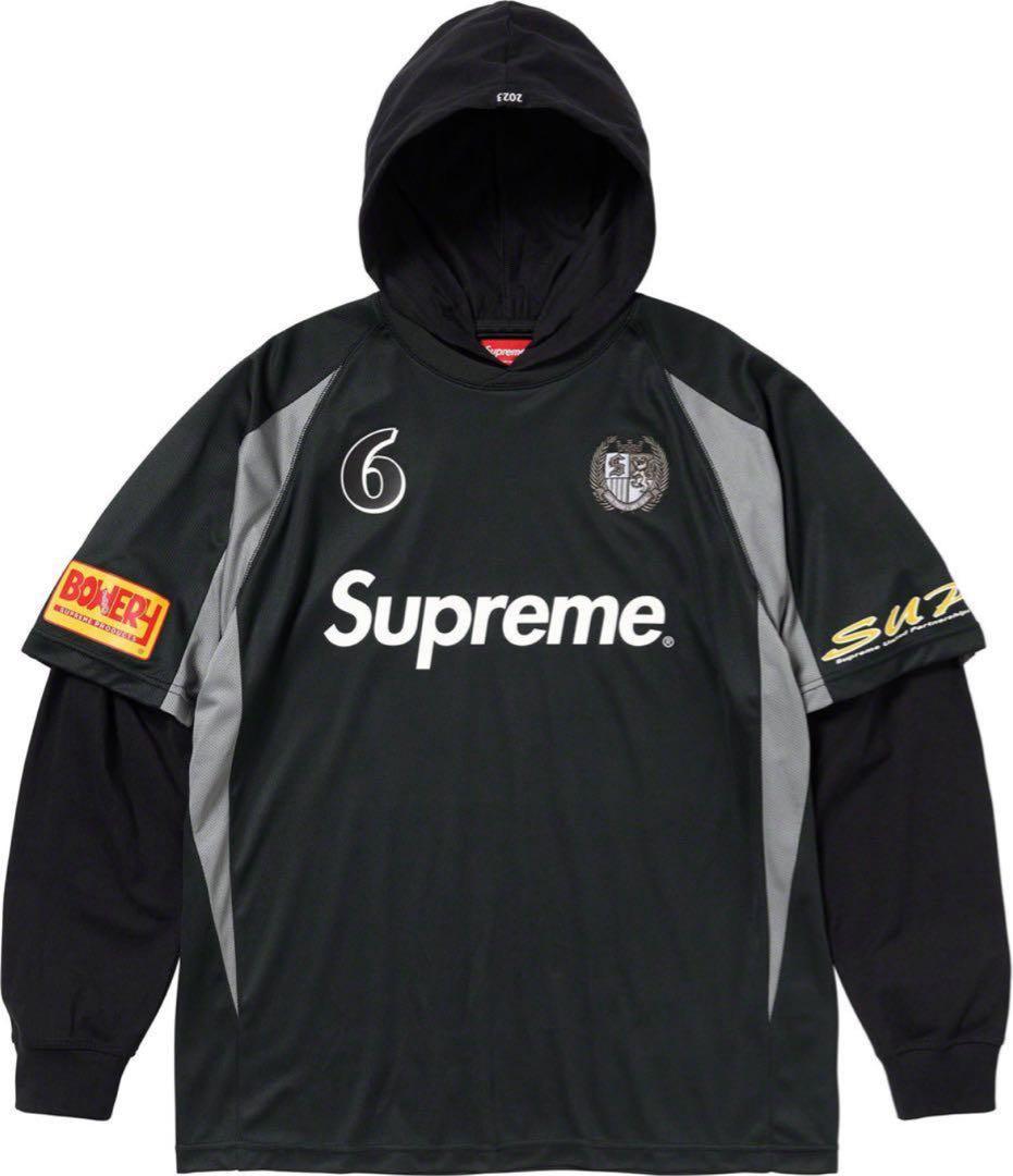 美品　Supreme Hooded Soccer Jersey black S