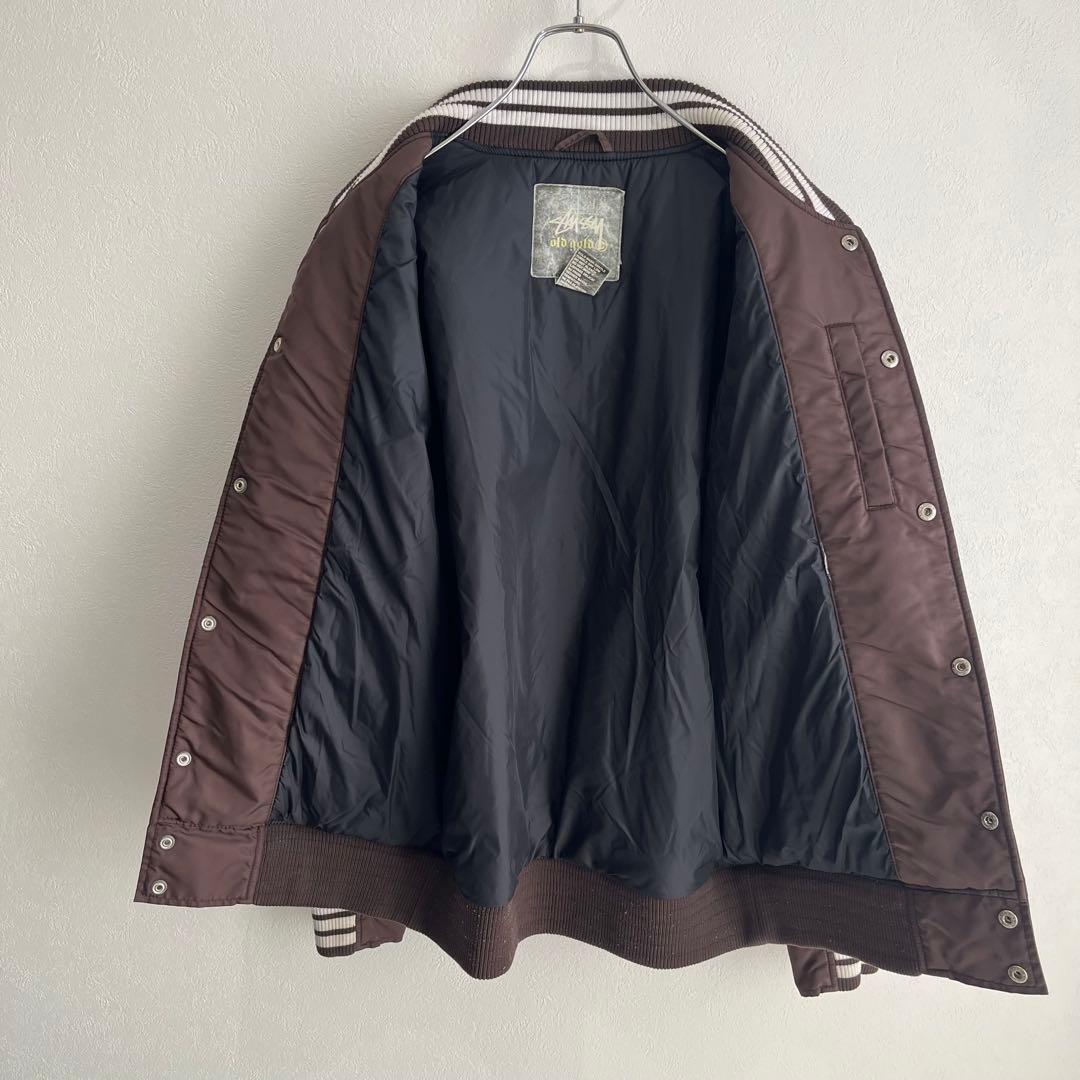 【希少】STUSSY　スタジャン　OLD GOLD Sロゴ　オールドステューシー
