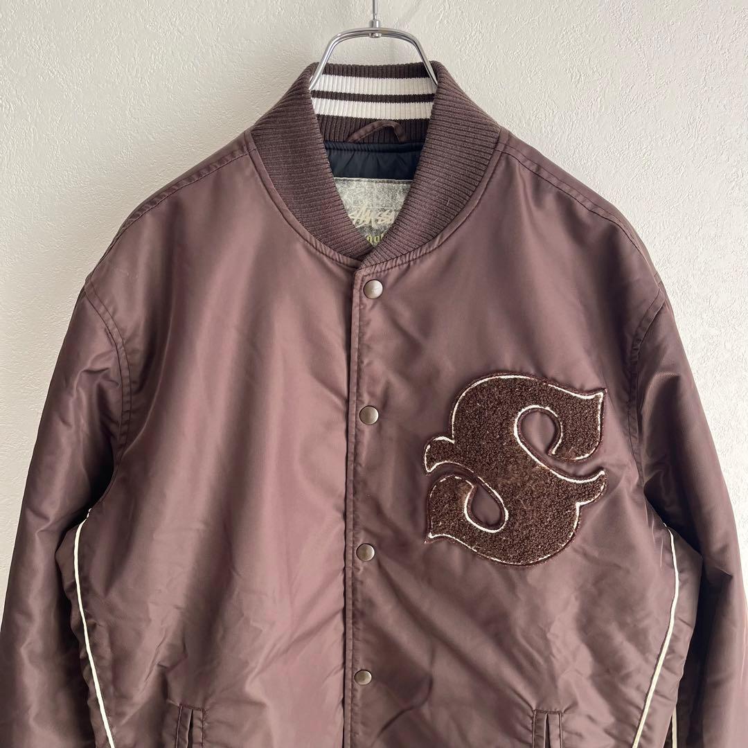 【希少】STUSSY　スタジャン　OLD GOLD Sロゴ　オールドステューシー