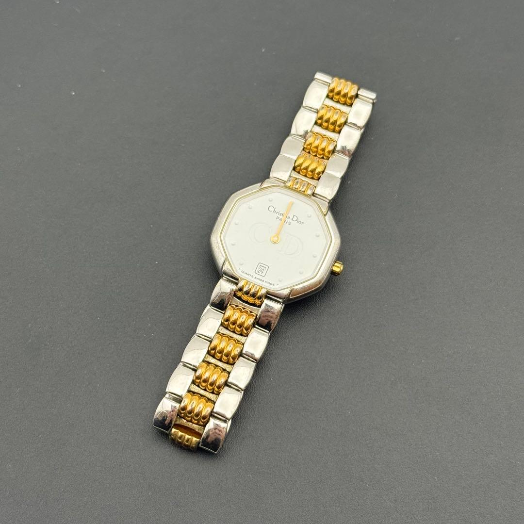 希少✨ディオール CD 腕時計 オクタゴン コンビカラー デイト クォーツ