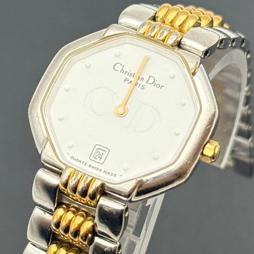 希少✨ディオール CD 腕時計 オクタゴン コンビカラー デイト クォーツ