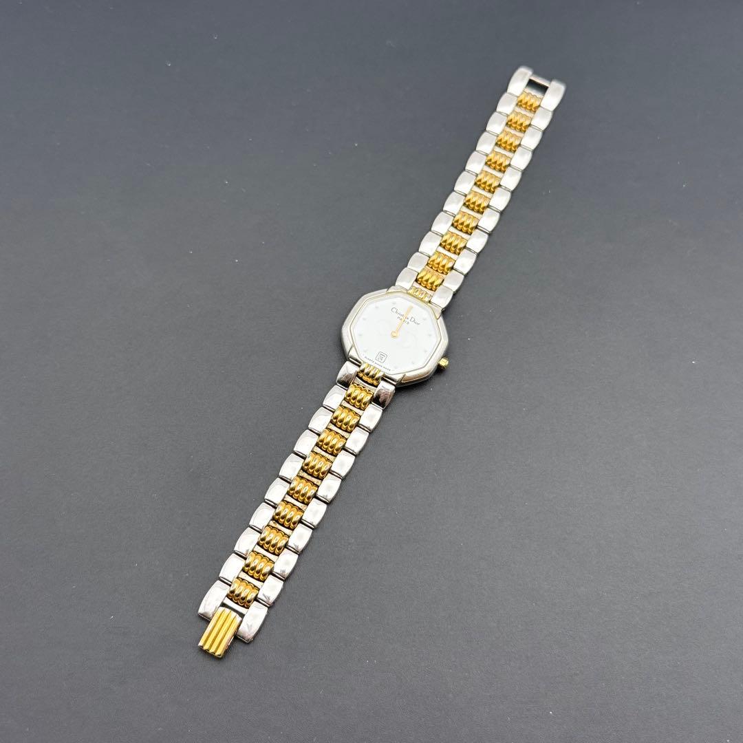 希少✨ディオール CD 腕時計 オクタゴン コンビカラー デイト クォーツ