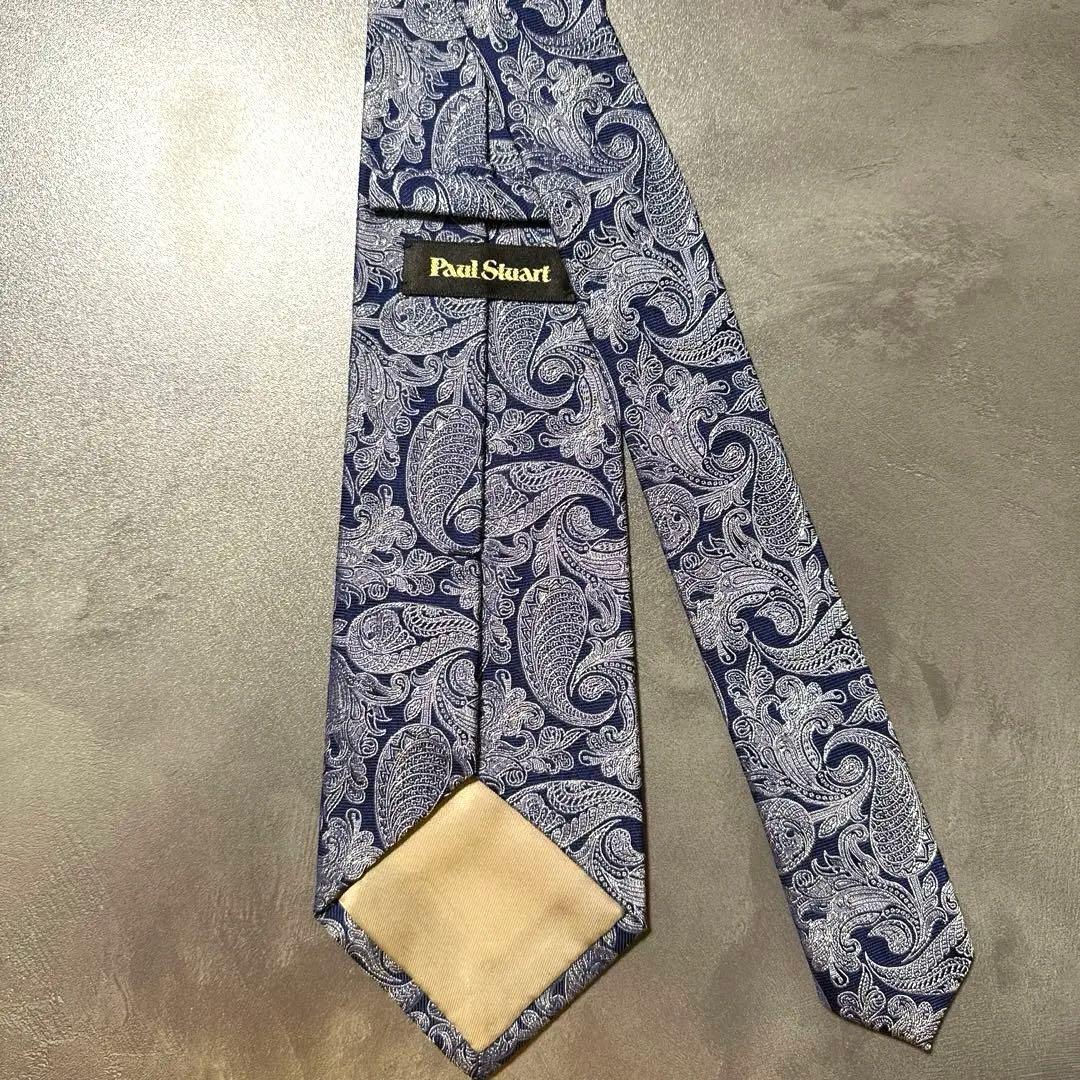 PaulStuart ネクタイ ペイズリー ネイビー ポールスチュアート 英国