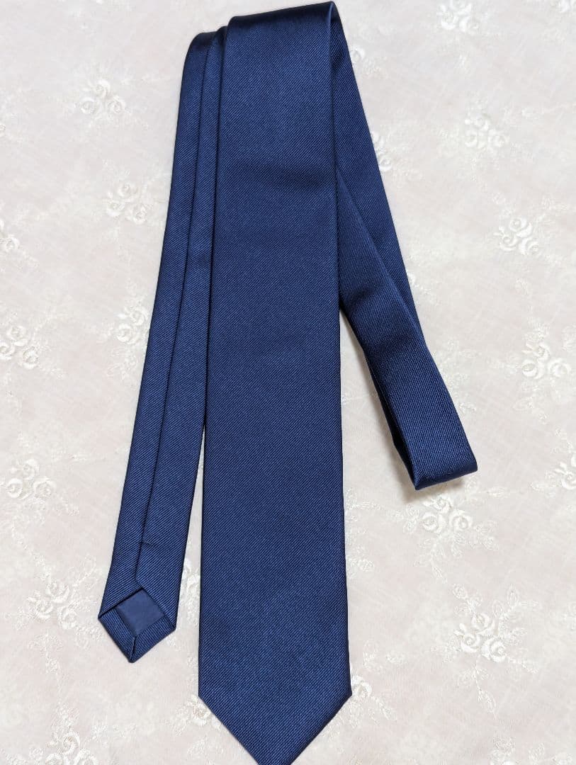 新品未使用★マリネッラ　シルクタイ　ネイビー　ソリッドタイ