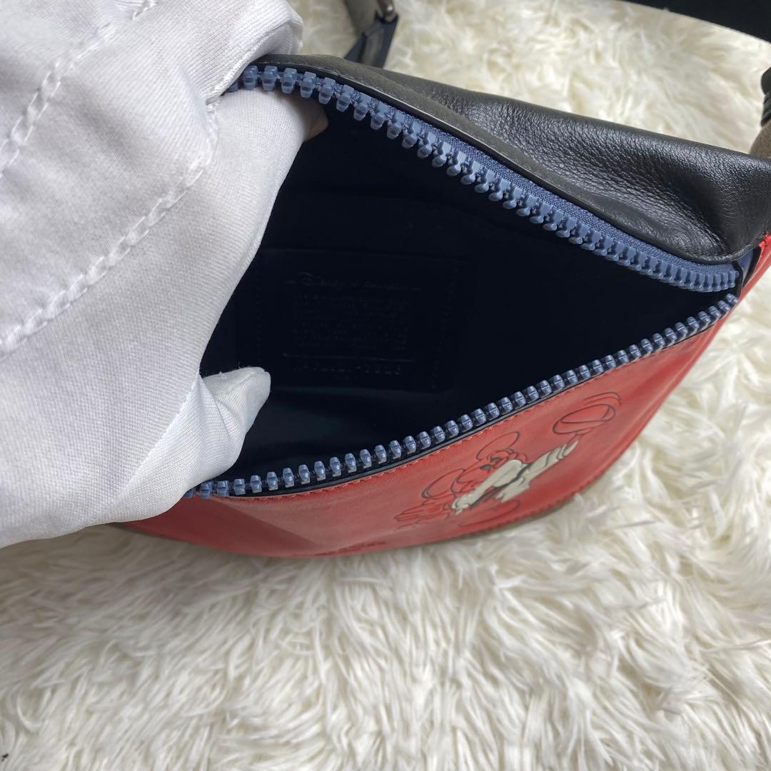 極美品 コーチ ミッキー ディズニー コラボ ボディバッグ 2way レザー