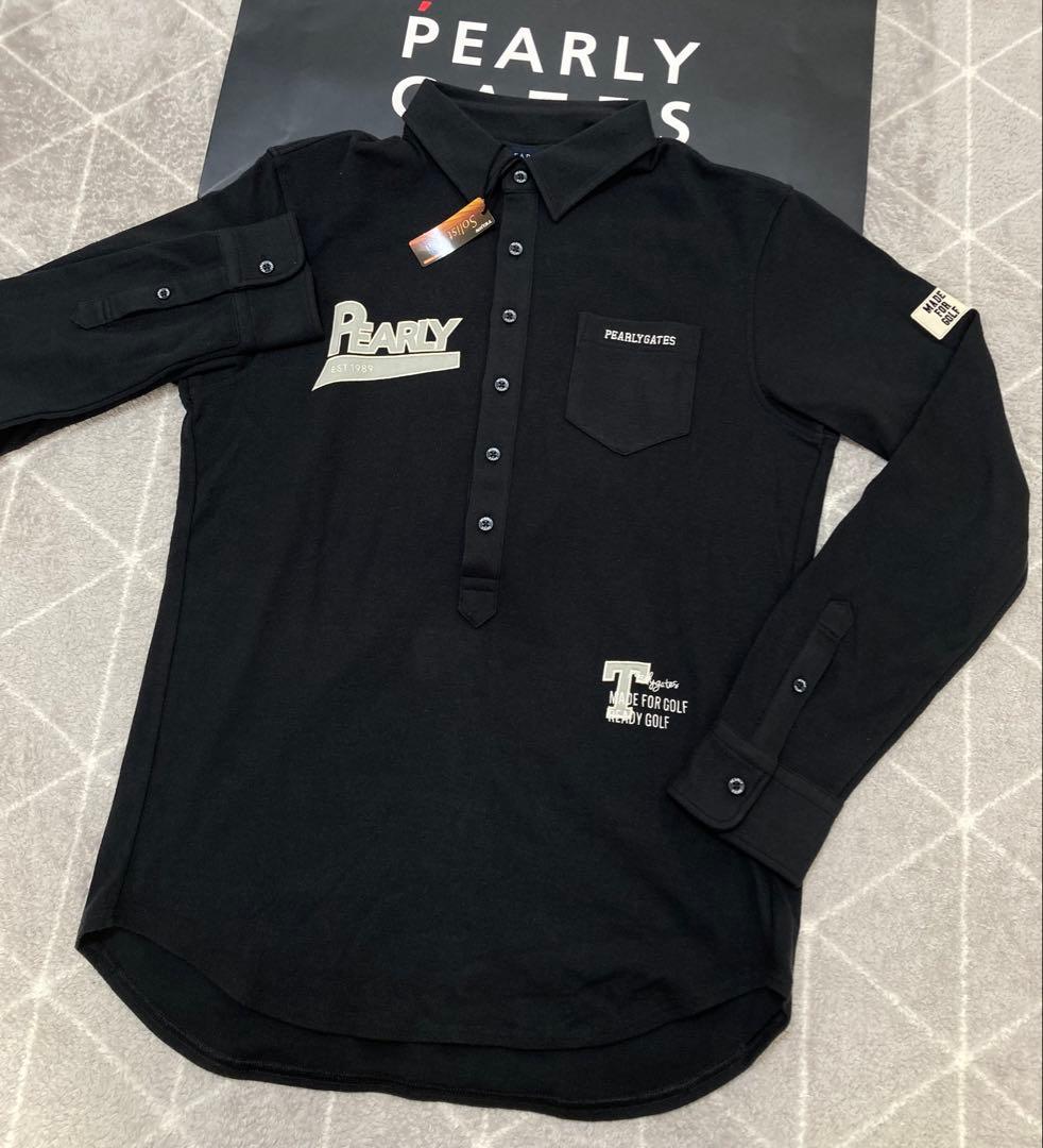 新品 パーリーゲイツ ストレッチカノコスムースピーチ 長袖ポロシャツ(6)LL紺