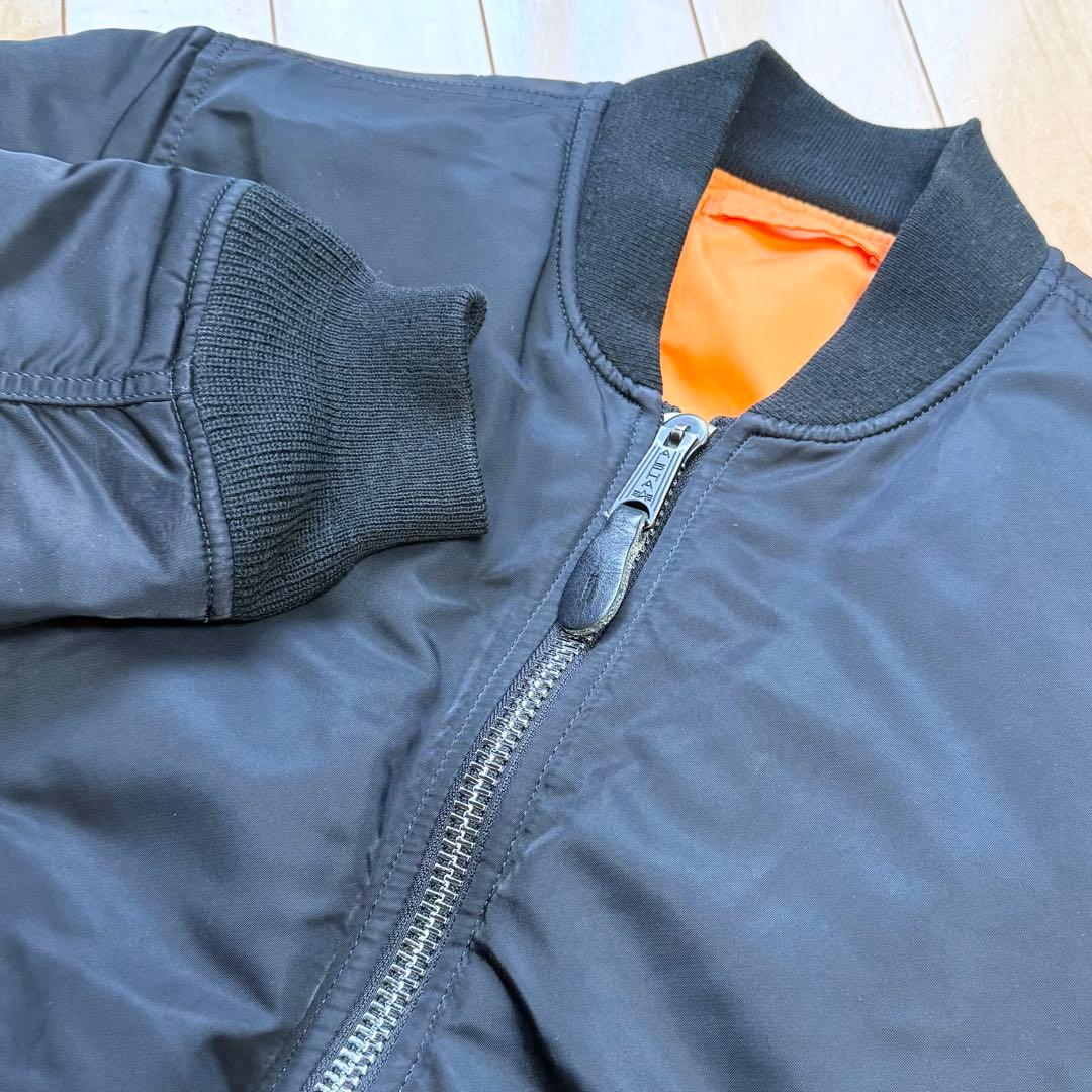 アルファma1 ジャケット フライトジャケット MA-1 ブラック 黒 S