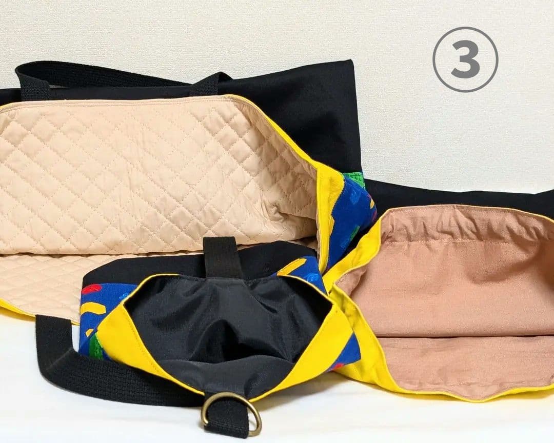 ※chime※☆ブロック柄ブルー/レッスンバッグ/上履き袋/巾着袋/計4点