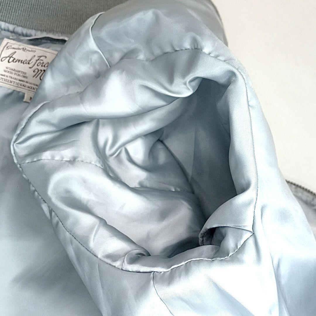 美品★AVIREX　L-2B　フライトジャケット　刺繍　ワッペン　シルバーグレー