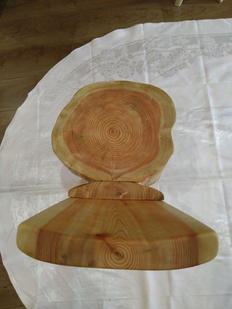 ピッツ❕木製 丸太風 椅子、インテリア台（88） 2脚セット