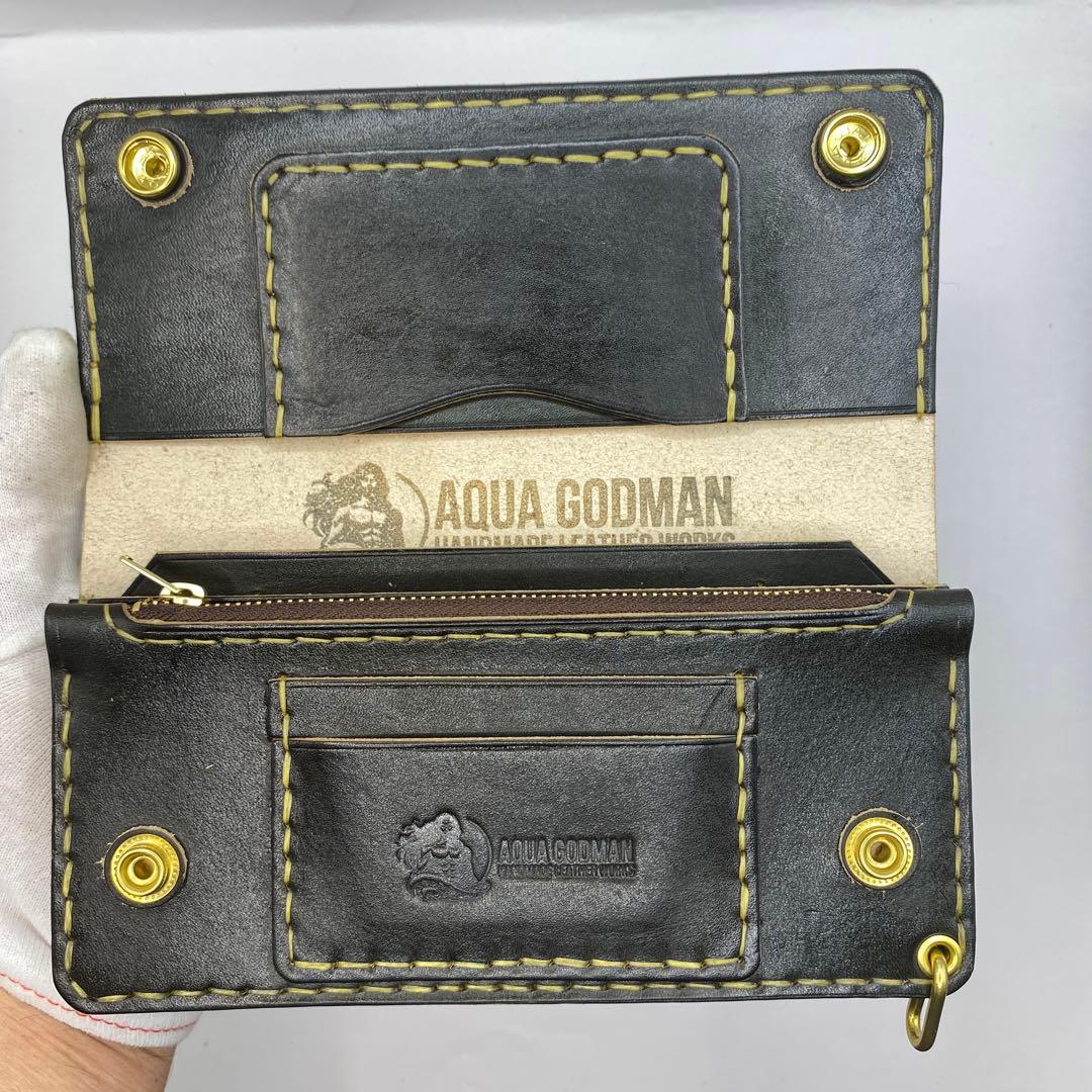 オマケ/ 無骨 本革丘染め 黒 長財布 /ブラック ロングトラッカーウォレット