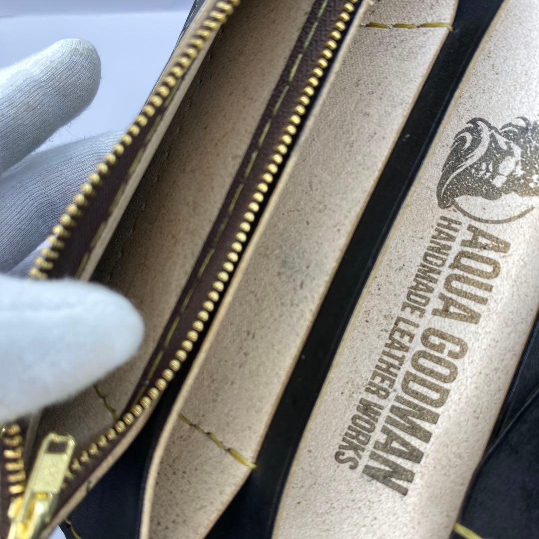 オマケ/ 無骨 本革丘染め 黒 長財布 /ブラック ロングトラッカーウォレット