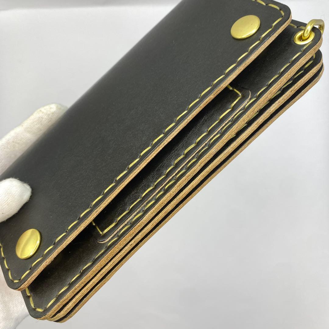 オマケ/ 無骨 本革丘染め 黒 長財布 /ブラック ロングトラッカーウォレット