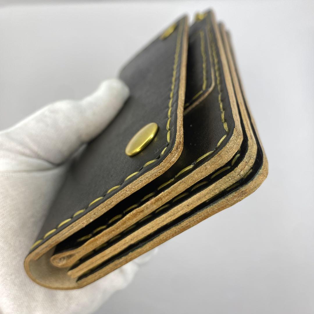 オマケ/ 無骨 本革丘染め 黒 長財布 /ブラック ロングトラッカーウォレット