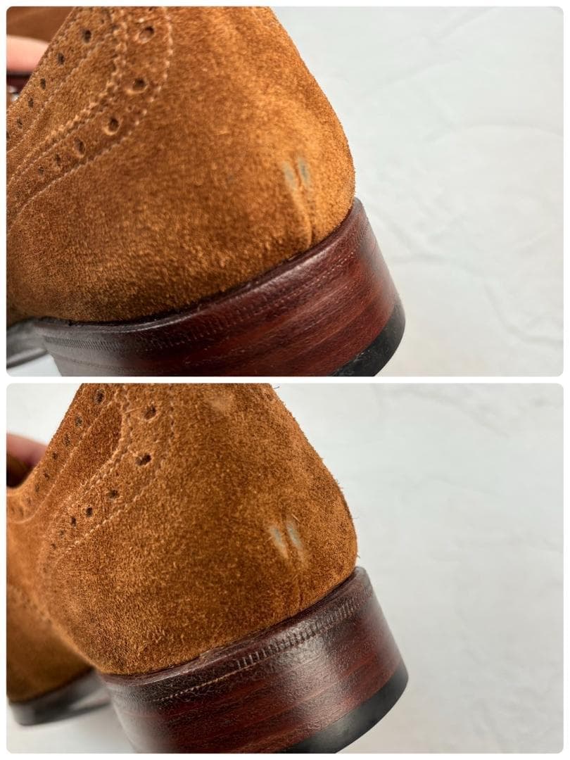 【美品】ヤンコ クウォーターブローグ 内羽根 スエード 茶 5 スペイン