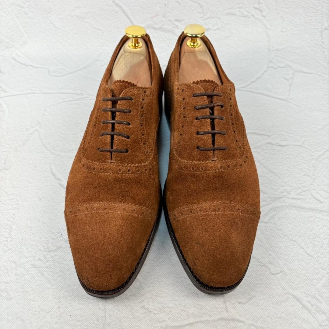 【美品】ヤンコ クウォーターブローグ 内羽根 スエード 茶 5 スペイン