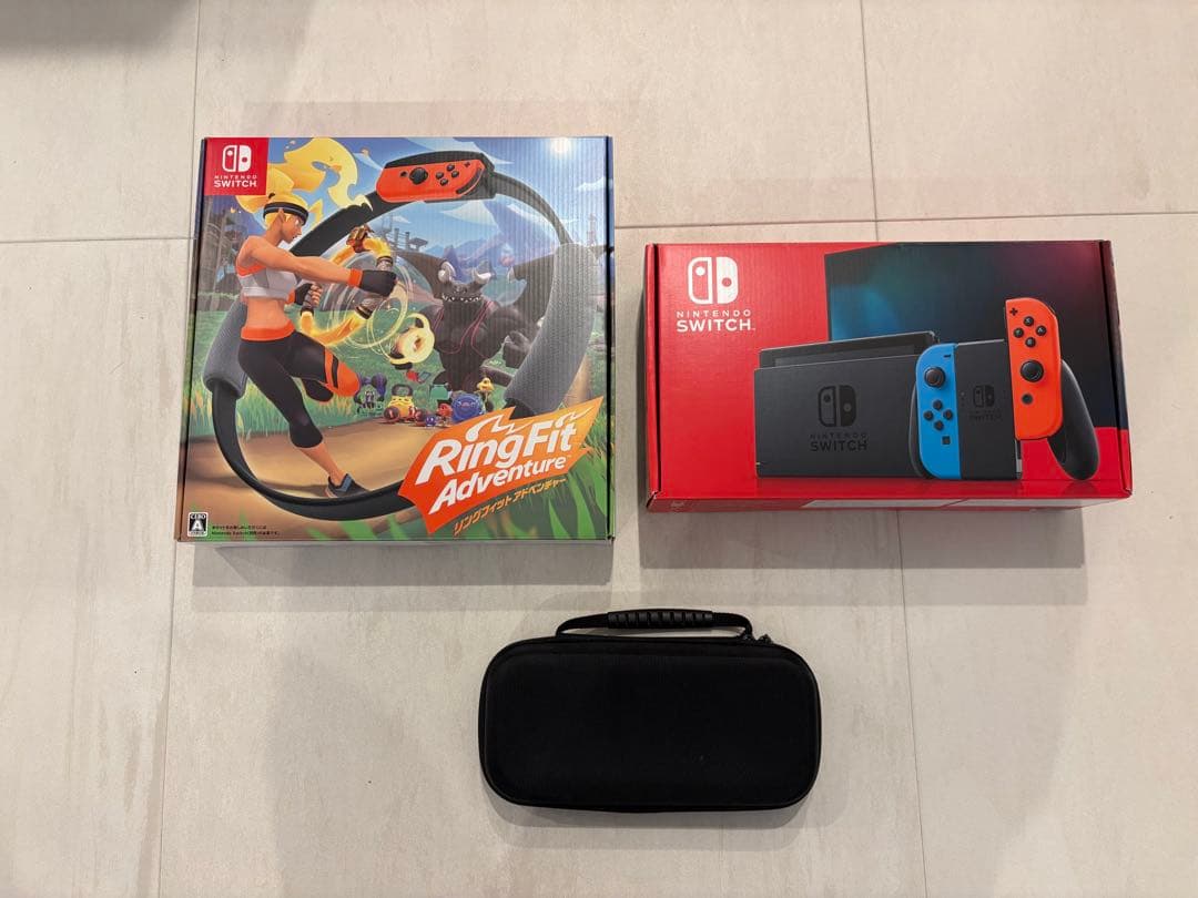 Switch 本体 赤青 + Ring Fit Adventure おまけケース