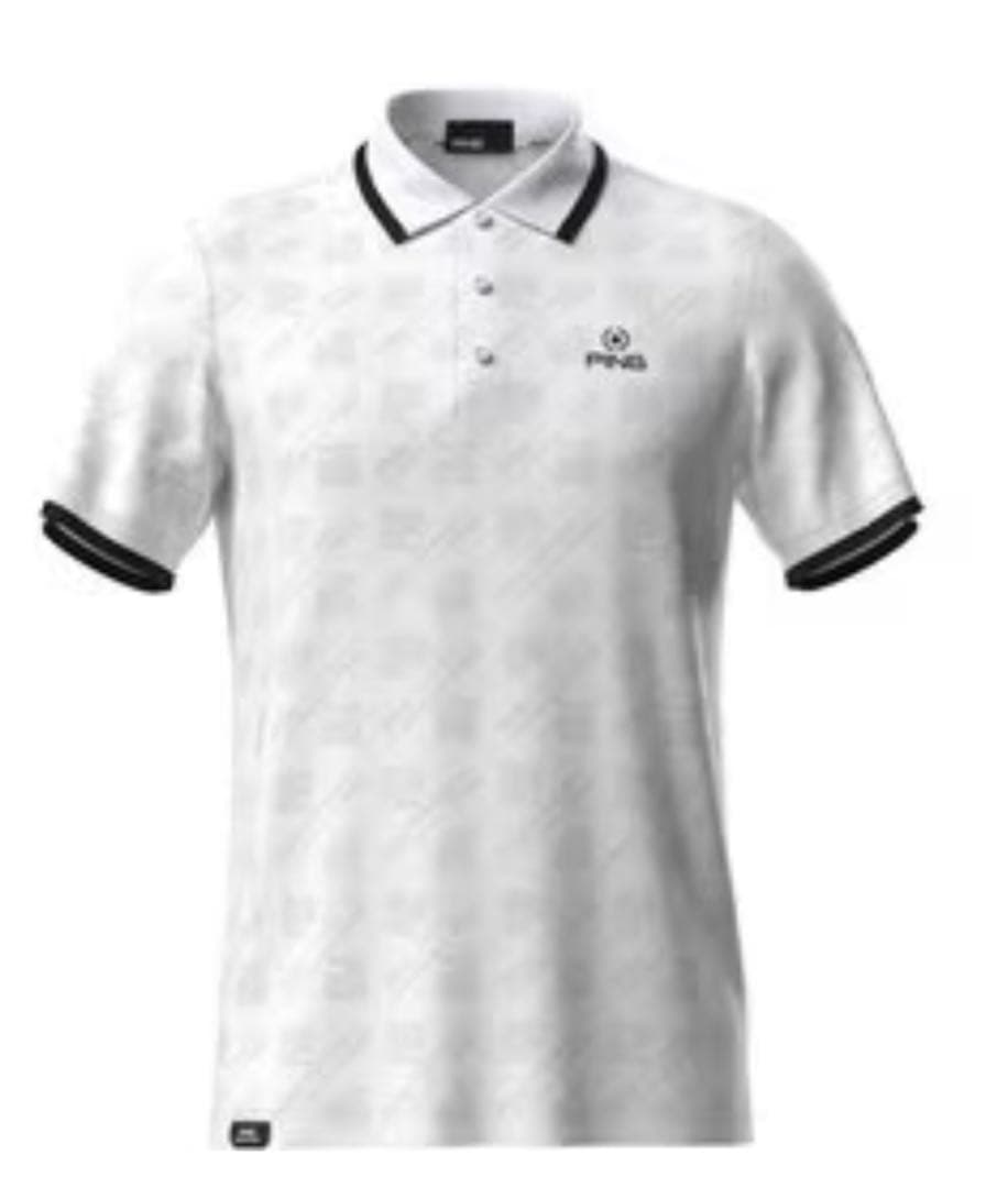 PING APPAREL ゴルフ メンズ バイアスロゴジャカード半袖ポロシャツ