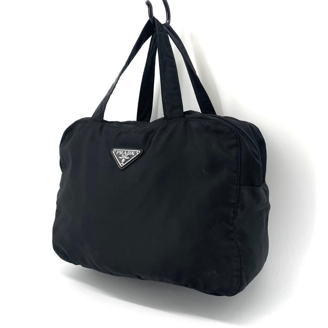 美品✨プラダ ナイロン 三角ロゴ ハンド トートバッグ 白タグ A4サイズ収納可