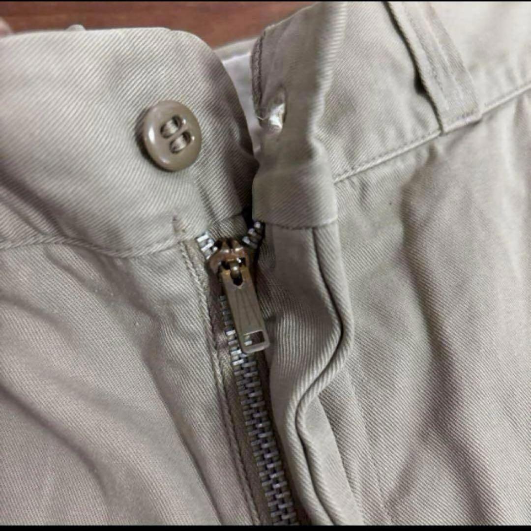 60s アルミジッパー　米軍　実物　軍チノ　COTTON サイズ32×31