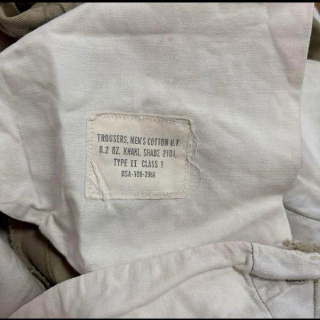 60s アルミジッパー　米軍　実物　軍チノ　COTTON サイズ32×31