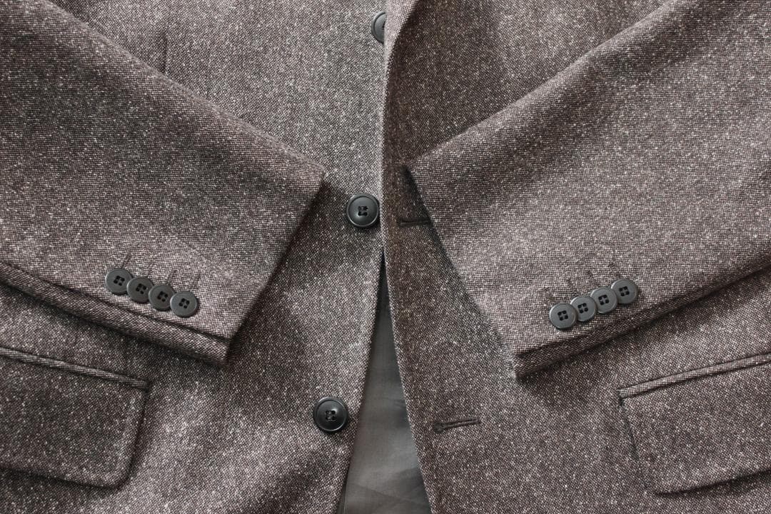 54【新品同様】ニューヨーカー スーツ YA5 メンズ ネップ入りツイード 秋冬