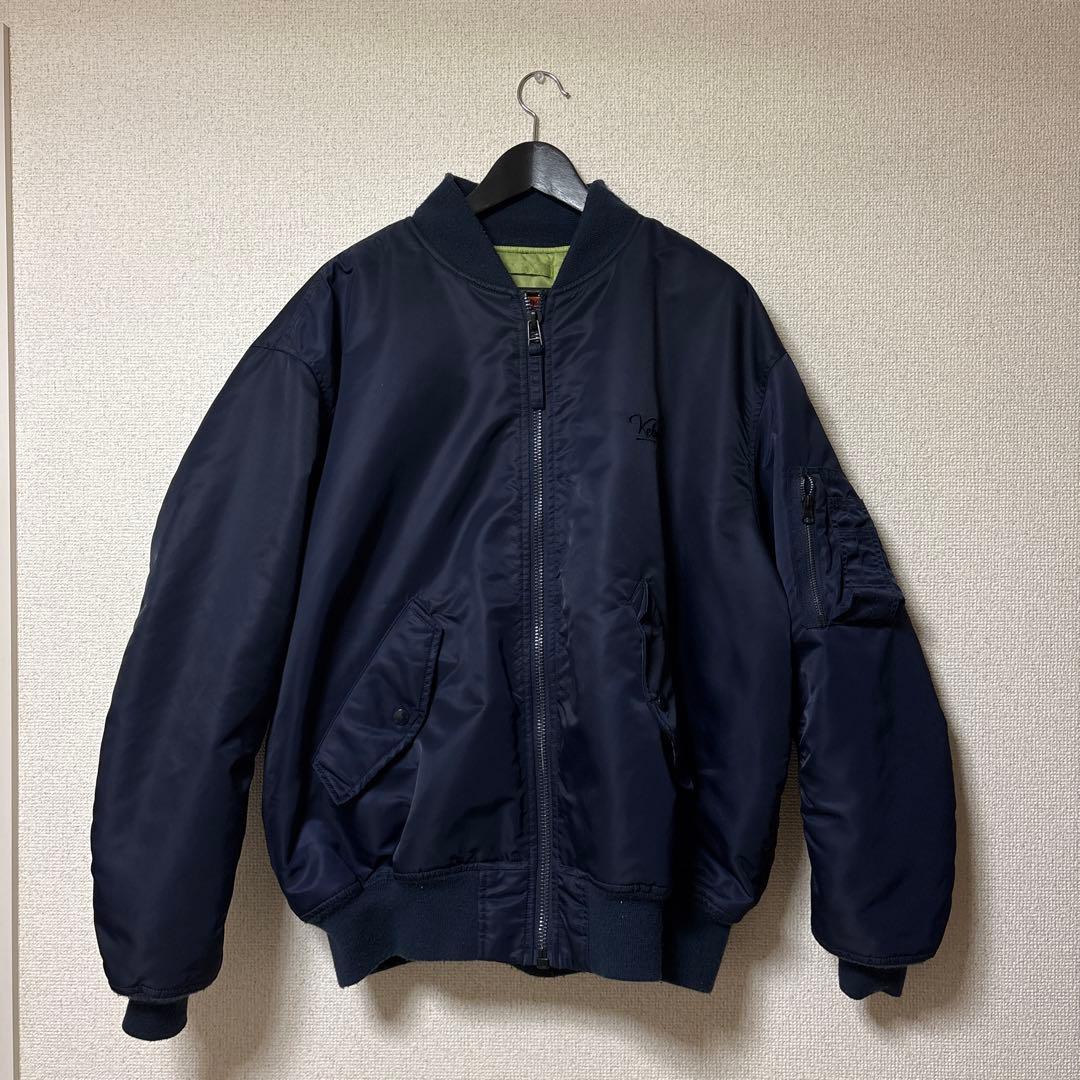 【希少】keboz ケボズ　MA-1 フライトジャケット ロゴ入り　ネイビー　L