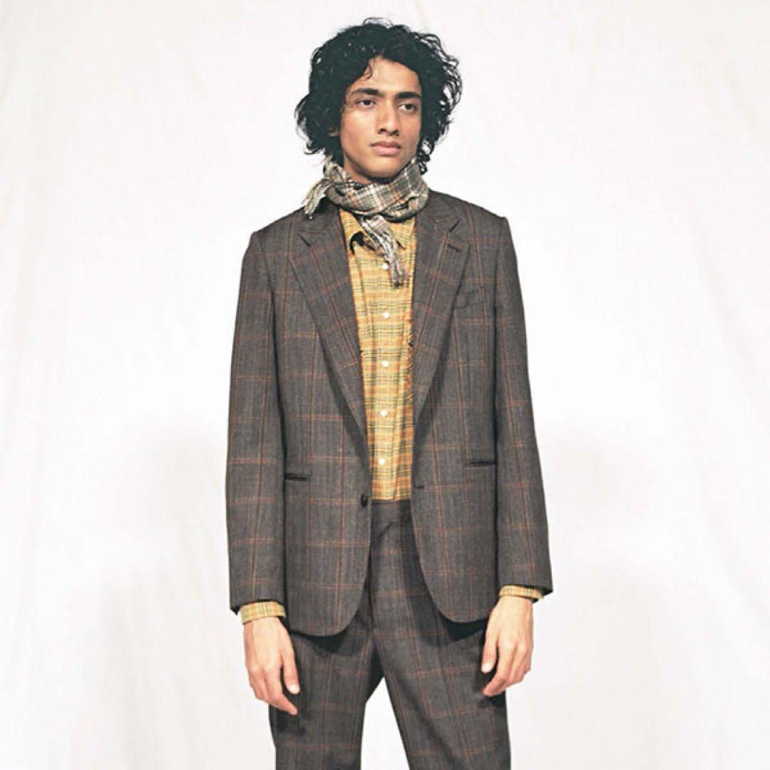 Auralee マフラー　CASHMERE CHECK NARROW STOLE