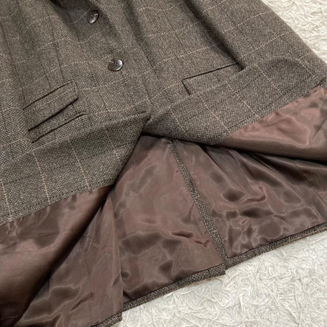 17540✨エトロ 44 キャメル テーラードジャケット チェック ツイード