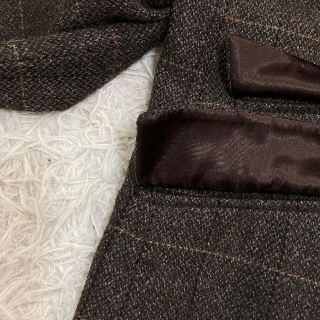 17540✨エトロ 44 キャメル テーラードジャケット チェック ツイード