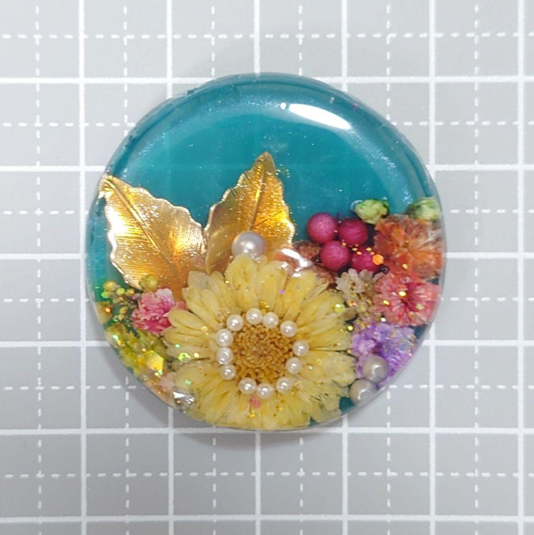 レジン　ドライフラワー　ヘアゴム　ブローチ　ポニーフック　No.294