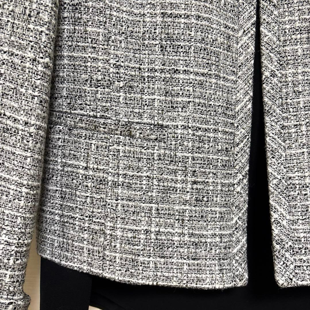 アンタイトル ノーカラーツイードジャケット ブラウス