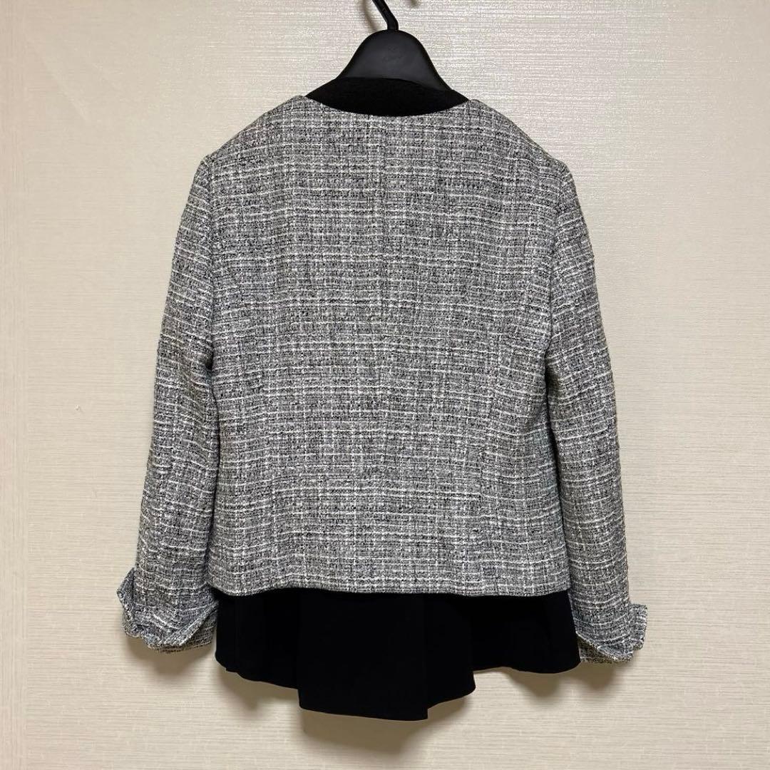 アンタイトル ノーカラーツイードジャケット ブラウス