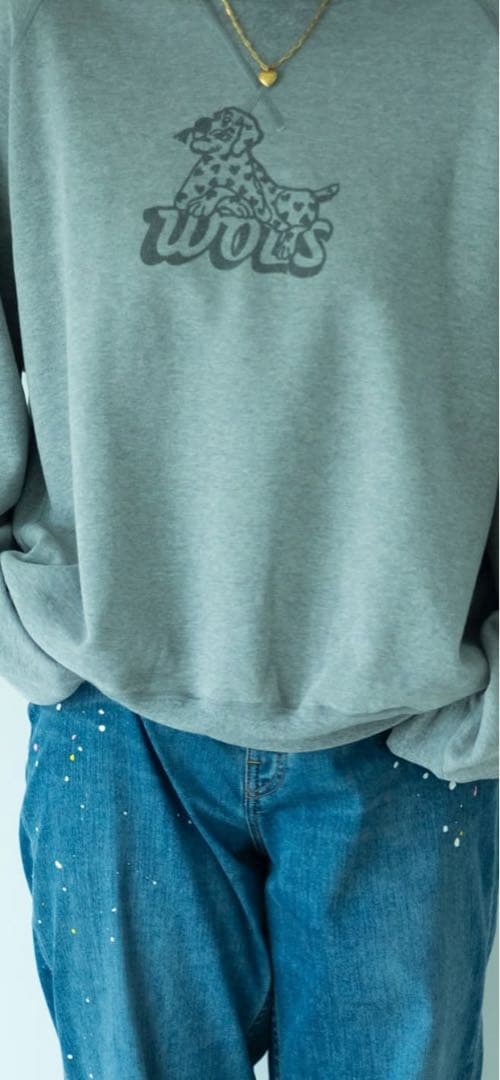レミレリーフ×ハグオーワー クルーネックスウェット WOLS グレー