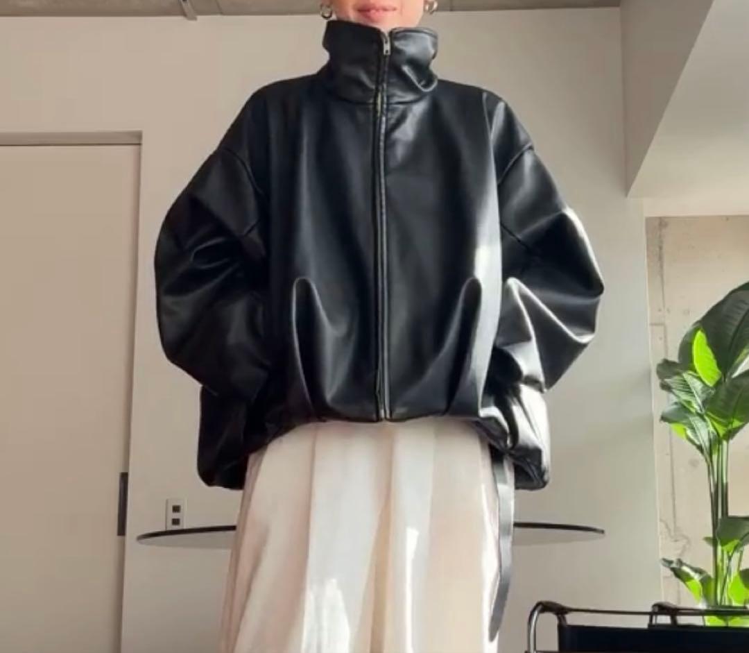 roughlow Eco Leather Balloon Blouson 黒