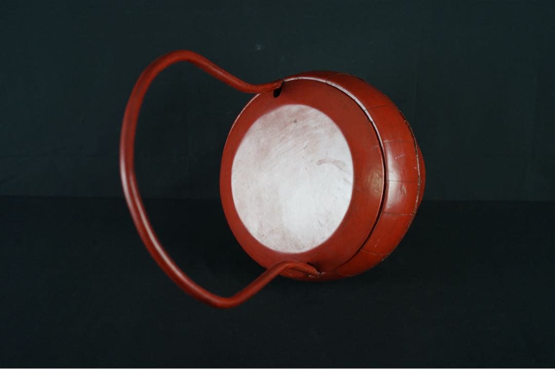 李朝 蓋物 朱漆塗 手桶 骨董 朝鮮古美術 時代物