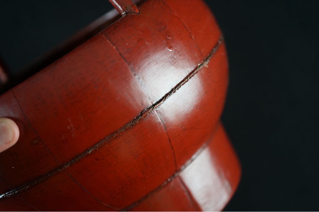 李朝 蓋物 朱漆塗 手桶 骨董 朝鮮古美術 時代物