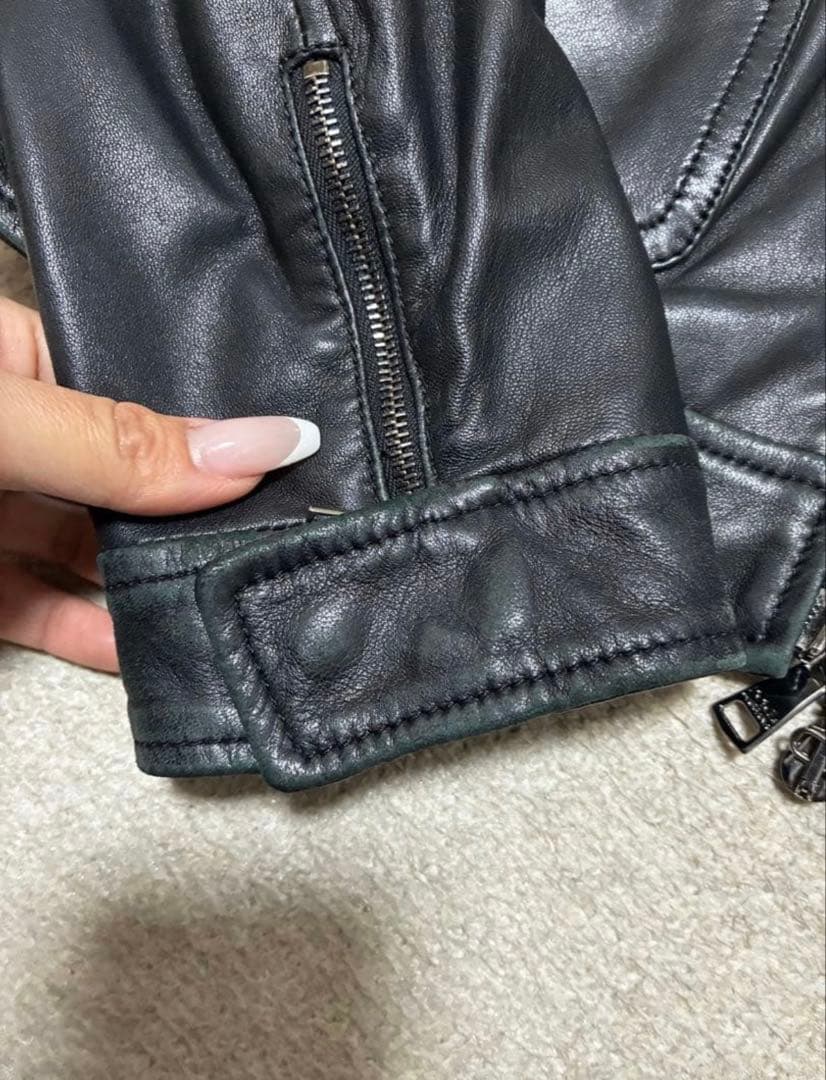 Dolce & Gabbana ブラックレザーライダージャケット 38