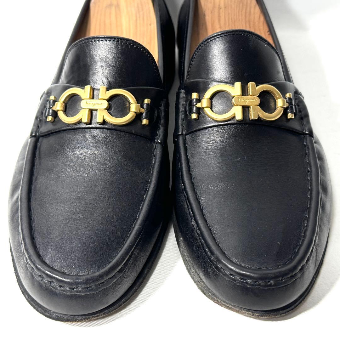 サルヴァトーレフェラガモ ガンチーニ ビットローファー 革靴 7EE 黒 男女