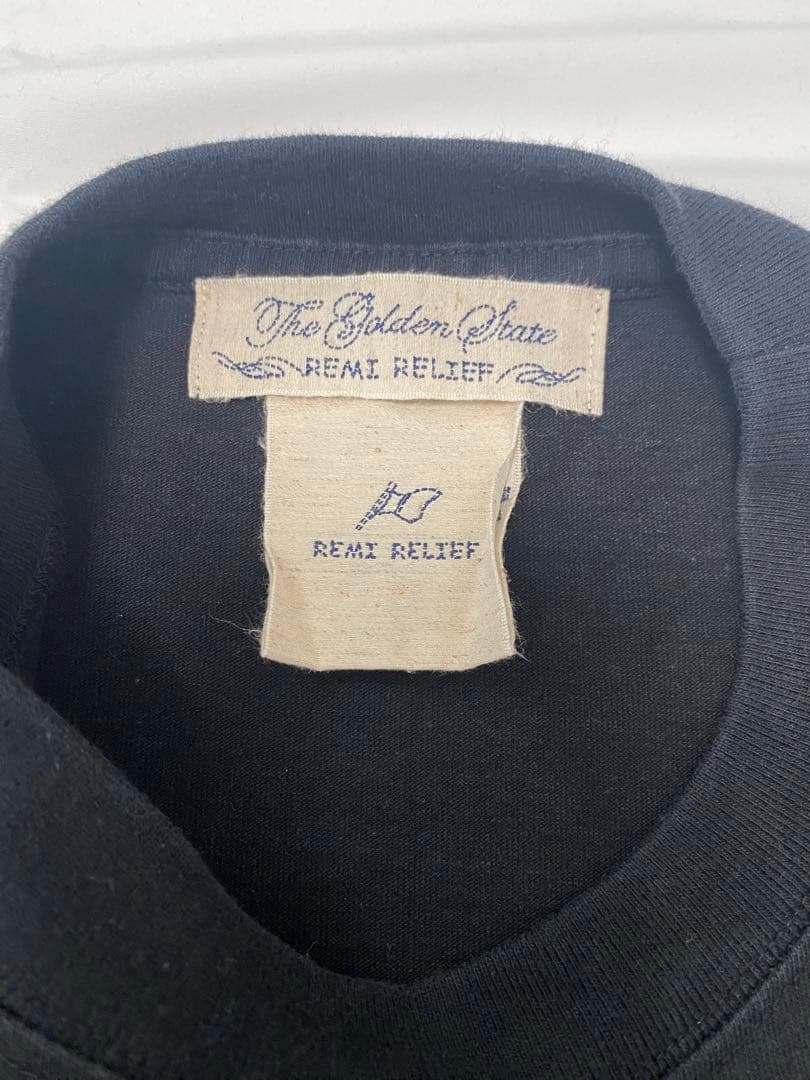 REMI RELIEF レミレリーフ バンダナTシャツ　クルーネック ブラック